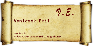Vanicsek Emil névjegykártya